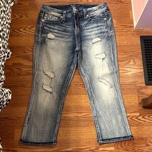 Miss Me Light Distressed Blue Boyfriend Jeans